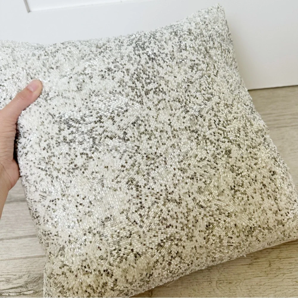 Crate & Barrel Crystal Beaded Pillow